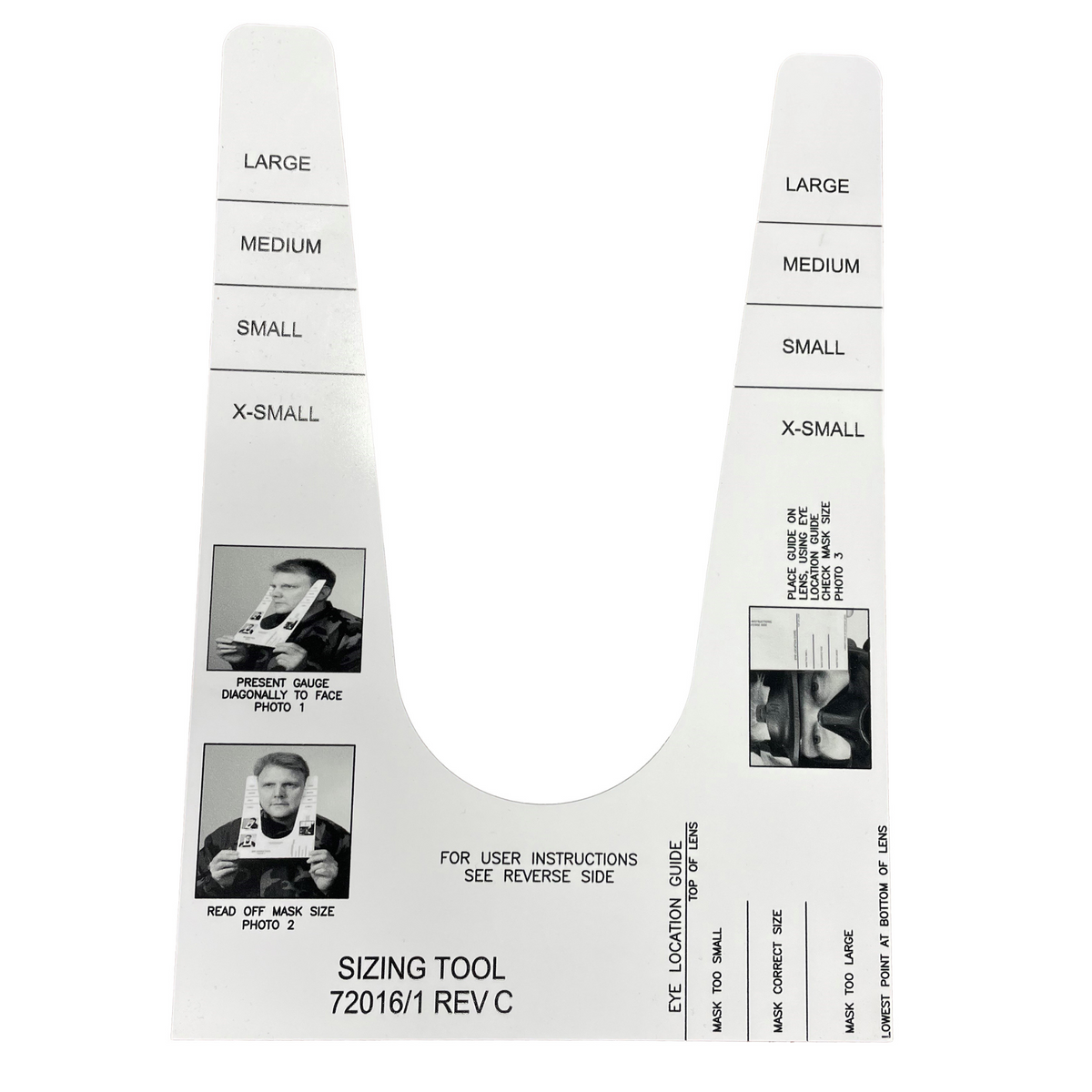 FM53 & FM54 Masks Face Sizing Tool Respirator Size Chart Avon